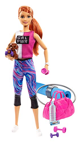 Barbie Bienestar, muñeca con ropa deportiva y accesorios, regalo para niñas y niños 3-9 años (Mattel GJG57)