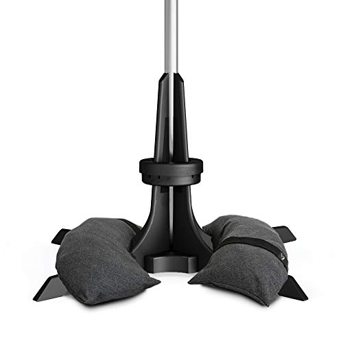 Baser Soporte para sombrilla con Sacos de Arena rellenables 30kg / 40kg / 50kg | Alternativa al Soporte de sombrilla de Granito con Ruedas | Recargable y con asa de Transporte (30kg, Gris Oscuro)