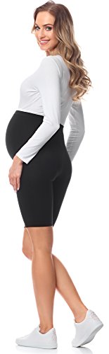 Be Mammy Leggins Premamá Cortos Embarazo Ropa Deporte BE20-228(Negro, M)