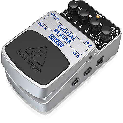 Behringer DR600 - Pedal de efecto reverb para guitarra, color blanco