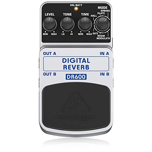 Behringer DR600 - Pedal de efecto reverb para guitarra, color blanco