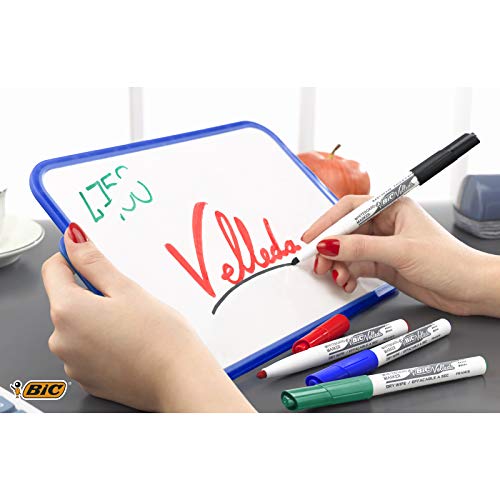 BIC Velleda 1741 marcadores de pizarra punta media para pizarra blanca – Caja de 8 unidades, colores surtidos, material oficina, material escolar