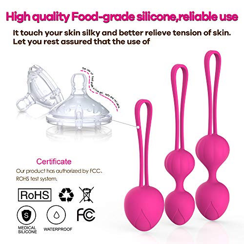 Bolas Chinas Suelo Pelvico de Silicona Medica Bolas Chinas Terapeuticas Masajeador de la Salud Kegel Ejercitador Vibrador Kegel Balls para Mujer