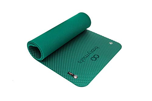 Bootymats - Colchoneta Fitness Multifunción para Todo Tipo de Entrenamiento: Fitness, Pilates, Abdominales, Estiramientos. Medidas: 160 x 60 cm. Grosor: 9 mm. Verde