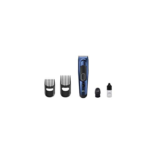 Braun HC 5030 - Máquina de cortar pelo profesional, cortapelos con 17 longitudes, color azul, ac / batería