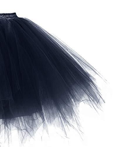 Bridesmay Mujeres Faldas Enaguas Cortas Tul Plisada Fiesta Tutu Ballet Navy XL