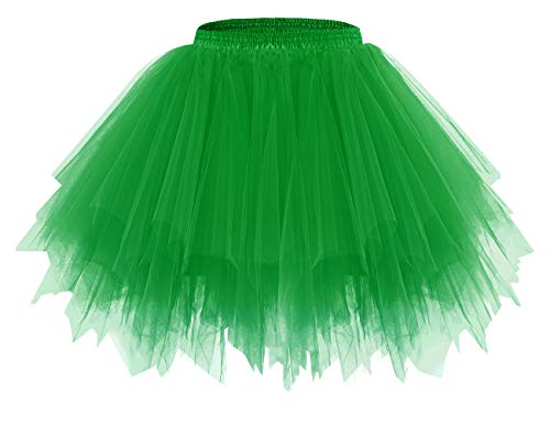 Bridesmay Mujeres Faldas Enaguas Cortas Tul Plisada Fiesta Tutu Ballet Verde L