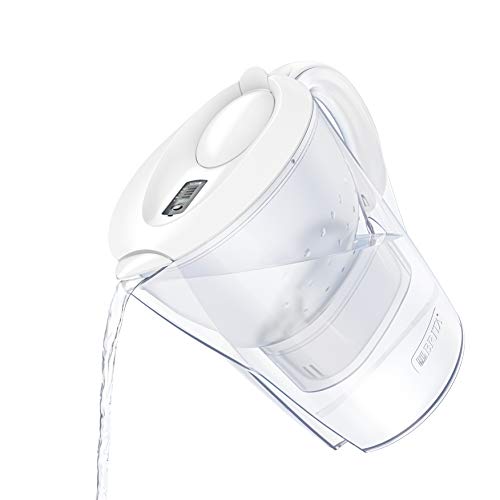 BRITA Marella blanca XL – Jarra de Agua Filtrada con 1 cartucho MAXTRA+, Filtro de agua BRITA que reduce la cal y el cloro, Agua filtrada para un sabor óptimo, 3.5L