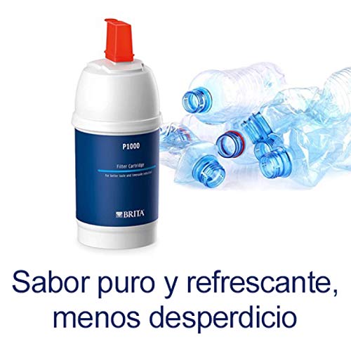 BRITA My Pure - Grifo de Agua con Filtro para 12 Meses - Acero Inoxidable, Plateado, Sistema de filtrado, Reduce cal, cloro, metales