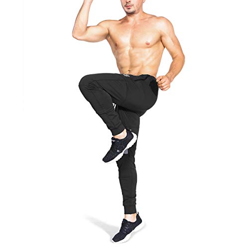 Brokig Vertex Gym Pantalones de chándal para hombre, con bolsillos, para correr y hacer jogging