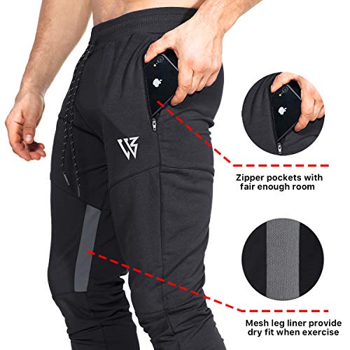 Brokig Vertex Gym Pantalones de chándal para hombre, con bolsillos, para correr y hacer jogging