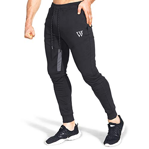 Brokig Vertex Gym Pantalones de chándal para hombre, con bolsillos, para correr y hacer jogging