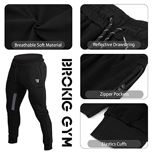 Brokig Vertex Gym Pantalones de chándal para hombre, con bolsillos, para correr y hacer jogging