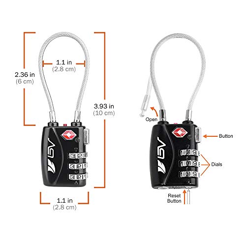 BV - Candado Combinacion, para Equipaje, candado Maleta, Par de candados, candado TSA.