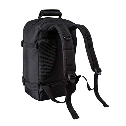 Cabin Max Metz 20L 40x20x25 cm Maleta de Cabina Pequeña Mochila de Viaje Stowaway Ideal para Llevar Debajo del Asiento en Ryanair (Negro)