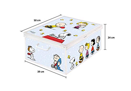 Caja de almacenamiento en cartòn Lavatelli, PEANUTS Snoopy, facil montaje, resistente, 39x50x24cm, Grande