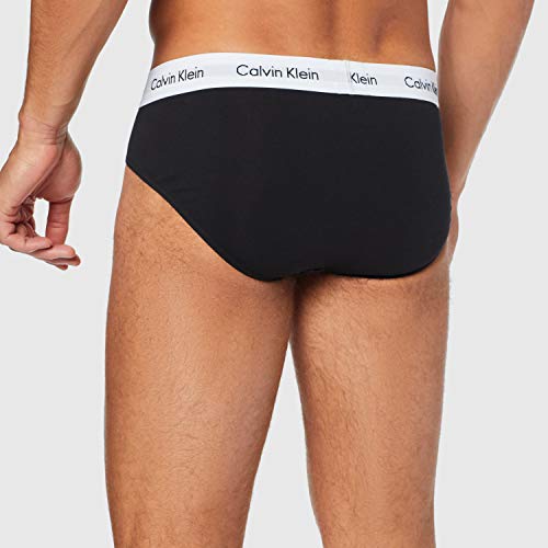 Calvin Klein 3P Hip Brief, Calzoncillos para Hombre (3 unidades), Negro (Black), Medium