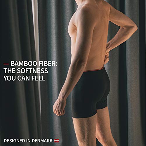 Calzoncillos Boxer de Bambú para Hombre, Pack de 3, Ropa Interior Antibacteriana y Ultra Suave, Ajustados, Comodidad Superior, Negro, Blanco, Gris, Multipack (1x Negro, 1x Blanco, 1x Gris), Large