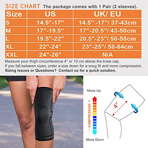 CAMBIVO 2 x Rodilleras Menisco y Ligamento, Rodillera Deportiva para Hombre y Mujer, Rodillera Compresion para Running, Voleibol, Artrosis, Tendinitis