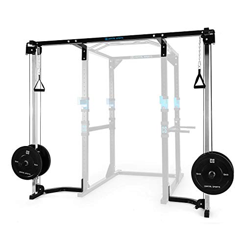 CapitalSports CA Tremendour - Máquina de poleas, Accesorio para Jaula de musculación, Entrenamiento, Mangos con Relleno, Material Acero, Antracita