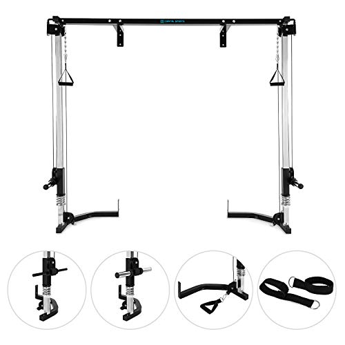 CapitalSports CA Tremendour - Máquina de poleas, Accesorio para Jaula de musculación, Entrenamiento, Mangos con Relleno, Material Acero, Antracita