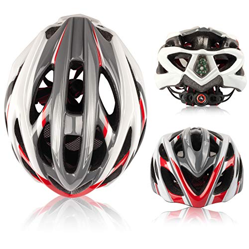 Casco Bicicleta/Casco Bicic con Luz LED,Certificado CE,Casco Ciclismo con Visera y Forro Desmontable Especializado con Luz de Seguridad Super Light Casco Bici para Skateboarding Ski & Snowboard