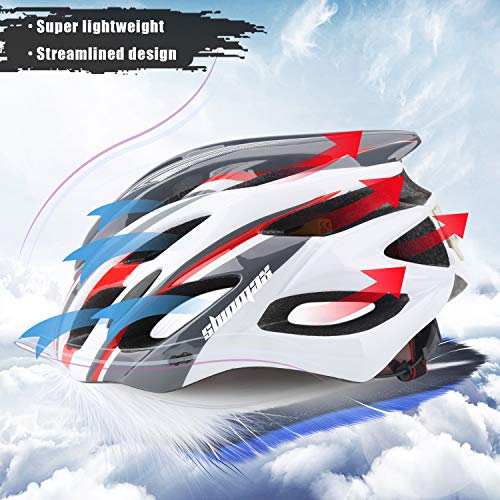 Casco Bicicleta/Casco Bicic con Luz LED,Certificado CE,Casco Ciclismo con Visera y Forro Desmontable Especializado con Luz de Seguridad Super Light Casco Bici para Skateboarding Ski & Snowboard