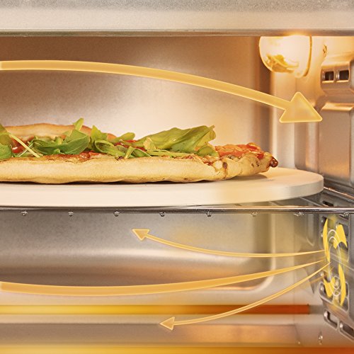 Cecotec Horno sobremesa con piedra para pizza.Horno eléctrico multifunción de sobremesa.Ideal para pizzas.Cocina por convección.Luz interior,puerta con doble cristal.1500 W.Bake&Toast 610 4Pizza