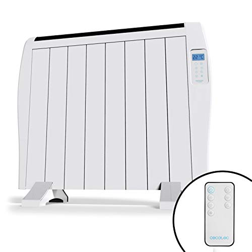 Cecotec Radiador Eléctrico Bajo Consumo Ready Warm 1800 Thermal 8 Elementos, 1200W, De pared o pie, 3 Modos, Temporizador, Mando a Distancia, Pantalla LED, Protección sobrecalentamiento, Ultrafino