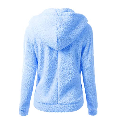 Chaqueta Mujeres de Invierno de Lana Cálida Cremallera Abrigo con Capucha Casual Suéter Abrigo de Algodón Outwear Hoodie riou