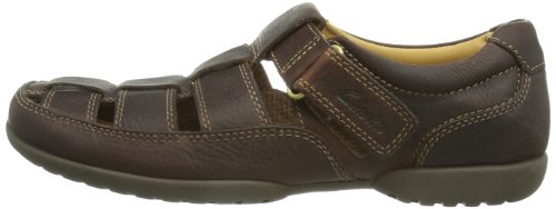 Clarks Recline Open, Zapatillas Planas Hombre, Marrón (Mahogany Leather), 43 EU