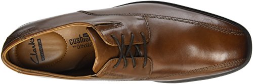 Clarks Tilden Walk, Zapatos de Cordones Derby, Marrón (Dark Tan Leather-), 45 EU