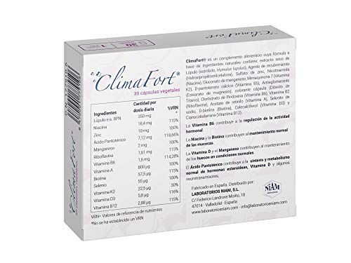 ClimaFort - cápsulas Menopausia - Complemento alimenticio