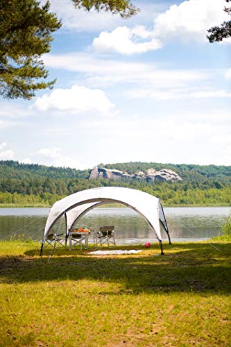 Coleman Carpa Cenador para Festivales, Jardín y Camping, Construcción Robusta de Mástiles, Gazebo con Protección Solar SPF 50 Zelt Event Shelter, Blanco-Verde, XL