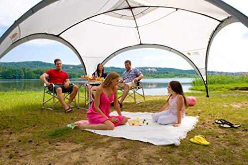 Coleman Carpa Cenador para Festivales, Jardín y Camping, Construcción Robusta de Mástiles, Gazebo con Protección Solar SPF 50 Zelt Event Shelter, Blanco-Verde, XL