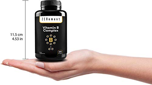 Complejo de Vitaminas B, 200 Perlas | Ocho Vitaminas B (B1, B2, B3, B5, B6, B12, Biotina y Ácido Fólico) + Vit. C y E | Mejora la energía, el estado de ánimo y la salud general | de Zenement