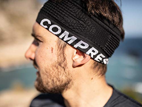 COMPRESSPORT Headband On/Off Cinta, Unisex-Adult, Negro, Talla Unica