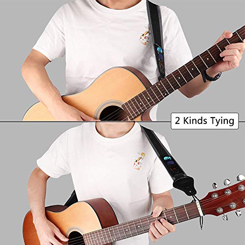 Correa de Bajo de Guitarra Eléctrica Acústica,Correa de Guitarra, Conveniente y Duradera, Longitud Ajustable, el Mejor Regalo para Guitarristas Masculinos y Femeninos, 1 Pieza, Gris-negro