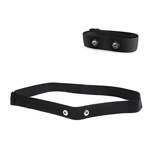 Correa elástica ajustable para el pecho para medir el ritmo cardíaco para equipos Garmin Wahoo Polar, color CooSpo Original HRM Belt Black