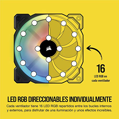 Corsair LL120 RGB Ventilador de PC (120 mm, Doble Halo RGB LED PWM) Paquete Soltero