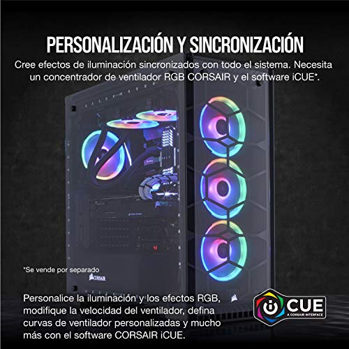 Corsair LL120 RGB Ventilador de PC (120 mm, Doble Halo RGB LED PWM) Paquete Soltero