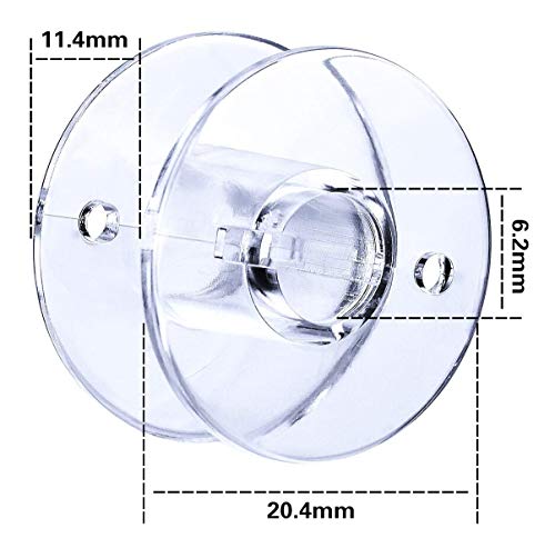 Cozywind 50pcs Canillas Carretes de Máquinas de Coser de Plástico Transparente con Caja de Almacenamiento,Quitahilo,Cortahilo Y Cinta Métrica para Brother Janone Singer Alfa