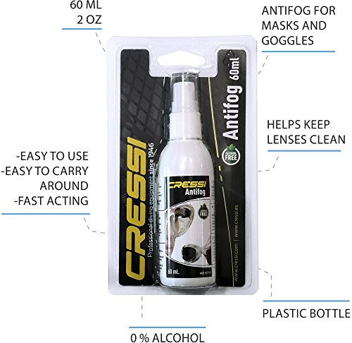 Cressi Premium Anti Fog - Antivaho Spray para Máscara de Buceo/Gafas de Natación, 60 ml