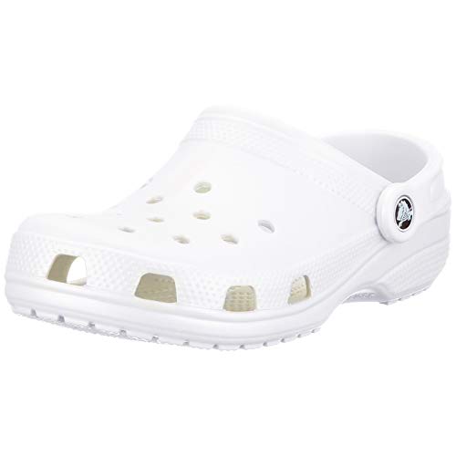 Crocs Classic U, Zuecos con Correa Trasera Unisex Adulto, Blanco, 38/39 EU