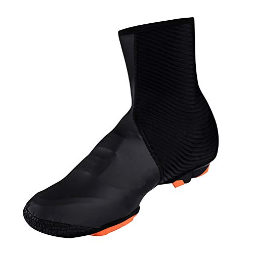 Cubiertas para zapatos de ciclismo de invierno, impermeables, resistentes al viento, calentador de montaña, bicicleta de carretera, para deportes al aire libre, color Negro, talla Large