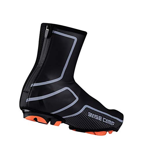 Cubiertas para zapatos de ciclismo de invierno, impermeables, resistentes al viento, calentador de montaña, bicicleta de carretera, para deportes al aire libre, color Negro, talla Large