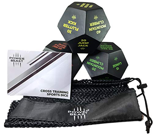 Dados Crossfit Power Beast | Tape Crossfit, Calleras Crossfit, Accesorios Crossfit, Box, Accesorio Crossfit. Crossfit. 3 Dados + Bolsa + Instrucciones. Tamaño Dado 10 cm.