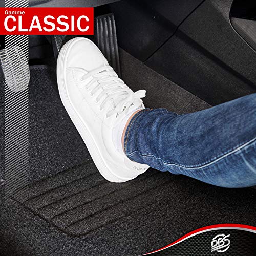 DBS Alfombrillas de Coche - A Medida - Alfombrillas para Coche - 4 uds. - Antideslizante - Moqueta en Negro 900 g/m² - Aspecto Terciopelo - Modelo Star - 1763620