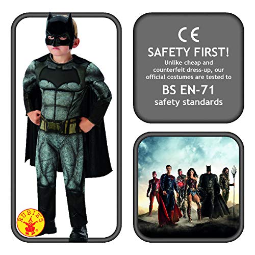 DC Comics - Disfraz de Batman Deluxe para niños, Justice League, 5-6 años (Rubies 640809-M)