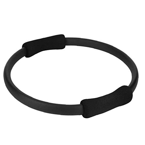 del Anillo de Pilates de la Media Luna mágica Apoyo de Condición Física de Doble Anillo de empuñaduras de Resistencia de Cuerpo Completo tonificación Formación Círculo Negro Loop